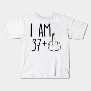 I Am 37 Plus 1 Middle Finger For A 38th Birthday Kids T-Shirt